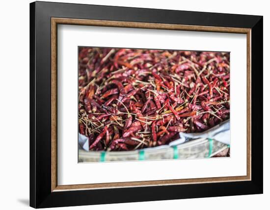 Chillies for Sale at Hsipaw (Thibaw) Market, Shan State, Myanmar (Burma), Asia-Matthew Williams-Ellis-Framed Photographic Print