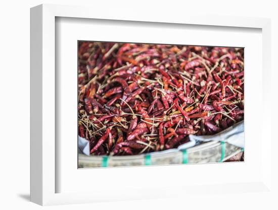 Chillies for Sale at Hsipaw (Thibaw) Market, Shan State, Myanmar (Burma), Asia-Matthew Williams-Ellis-Framed Photographic Print