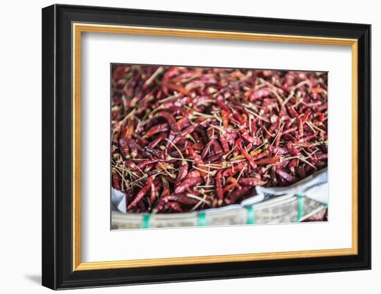 Chillies for Sale at Hsipaw (Thibaw) Market, Shan State, Myanmar (Burma), Asia-Matthew Williams-Ellis-Framed Photographic Print