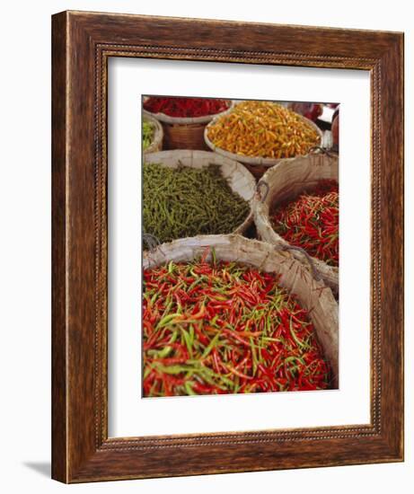 Chillies for Sale, Street Market, Bangkok, Thailand-John Miller-Framed Photographic Print