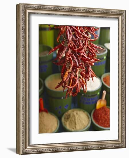 Chillies in Spice Market, Istanbul, Turkey, Europe-Sakis Papadopoulos-Framed Photographic Print