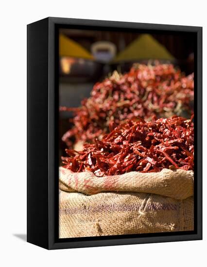 Chillies on Market Stall, Udaipur, Rajasthan, India, Asia-Ben Pipe-Framed Premier Image Canvas