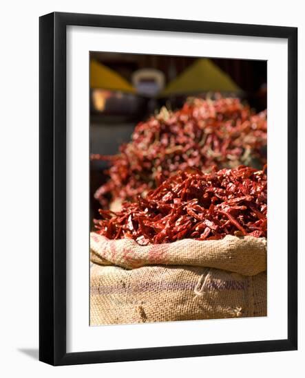 Chillies on Market Stall, Udaipur, Rajasthan, India, Asia-Ben Pipe-Framed Photographic Print