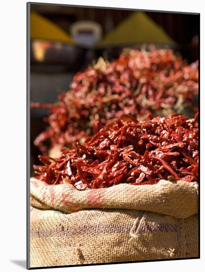 Chillies on Market Stall, Udaipur, Rajasthan, India, Asia-Ben Pipe-Mounted Photographic Print