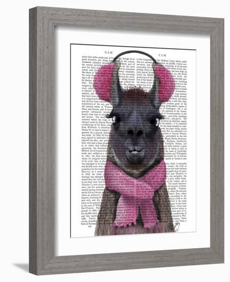 Chilly Llama, Pink-Fab Funky-Framed Art Print