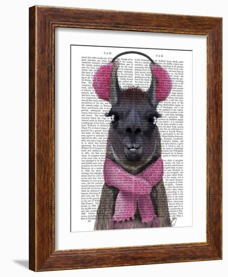 Chilly Llama, Pink-Fab Funky-Framed Art Print