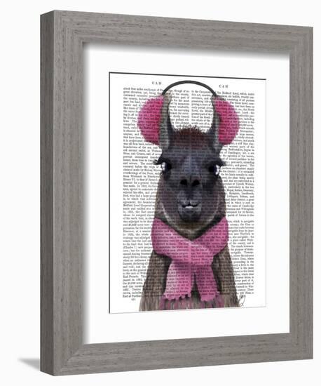 Chilly Llama, Pink-Fab Funky-Framed Premium Giclee Print