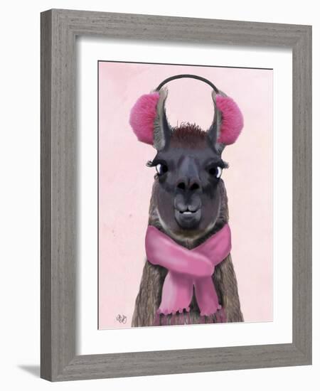 Chilly Llama Pink-Fab Funky-Framed Art Print