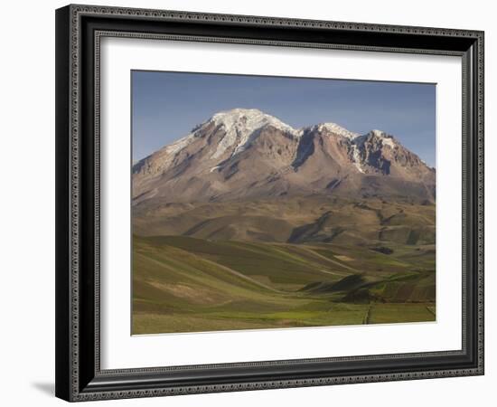 Chimborazo Mountain (6310 Meters) the Highest Mountain in Ecuador, Chimborazo Reserve, Ecuador-Pete Oxford-Framed Photographic Print