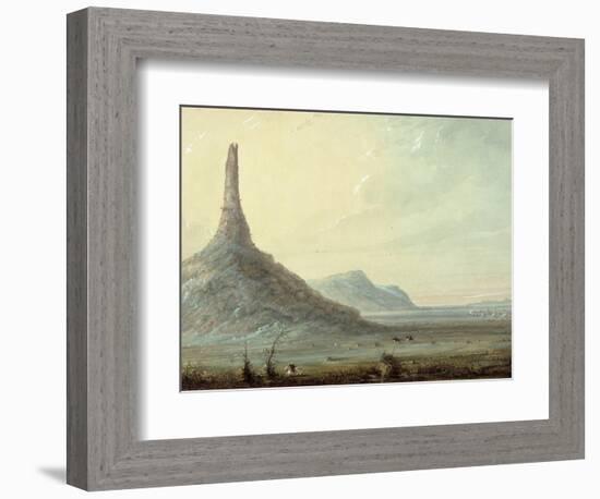 Chimney Rock, 1837-Alfred Jacob Miller-Framed Giclee Print