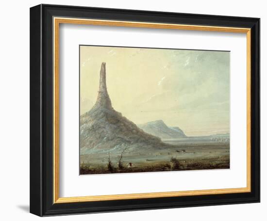 Chimney Rock, 1837-Alfred Jacob Miller-Framed Giclee Print