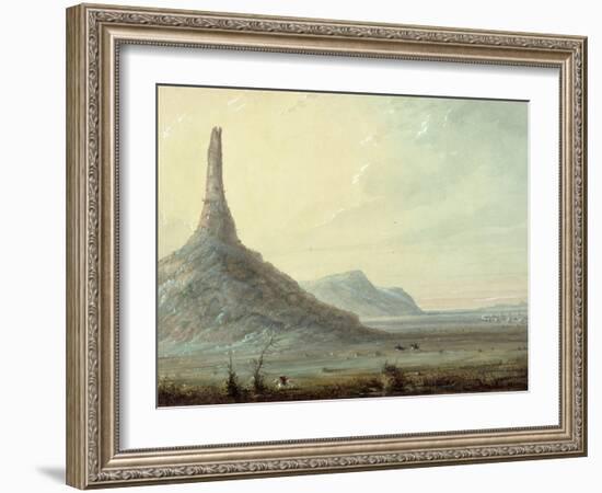 Chimney Rock, 1837-Alfred Jacob Miller-Framed Giclee Print