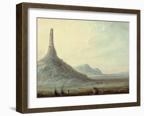 Chimney Rock, 1837-Alfred Jacob Miller-Framed Giclee Print