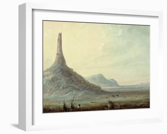 Chimney Rock, 1837-Alfred Jacob Miller-Framed Giclee Print