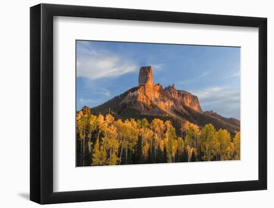 Chimney Rock and Courthouse Mountain , the Uncompahgre National Forest, Colorado-Chuck Haney-Framed Photographic Print