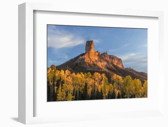 Chimney Rock and Courthouse Mountain , the Uncompahgre National Forest, Colorado-Chuck Haney-Framed Photographic Print