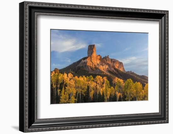 Chimney Rock and Courthouse Mountain , the Uncompahgre National Forest, Colorado-Chuck Haney-Framed Photographic Print