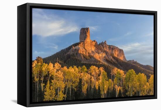 Chimney Rock and Courthouse Mountain , the Uncompahgre National Forest, Colorado-Chuck Haney-Framed Premier Image Canvas