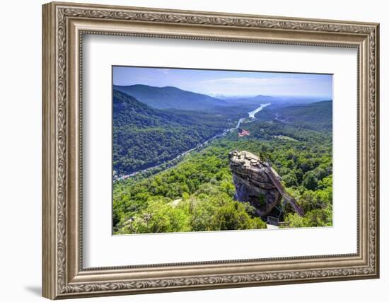 Chimney Rock at Chimney Rock State Park in North Carolina, Usa.-SeanPavonePhoto-Framed Photographic Print