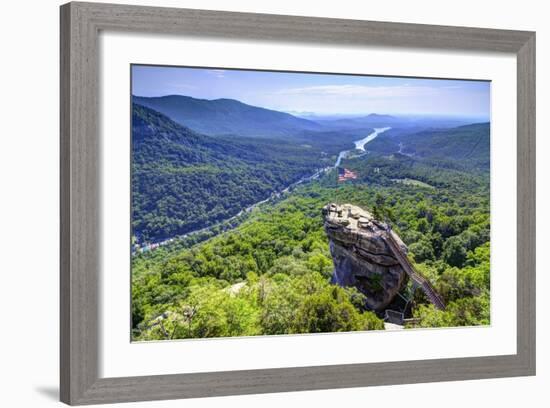 Chimney Rock at Chimney Rock State Park in North Carolina, Usa.-SeanPavonePhoto-Framed Photographic Print