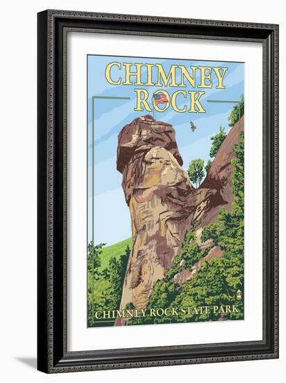 Chimney Rock State Park, North Carolina-Lantern Press-Framed Art Print