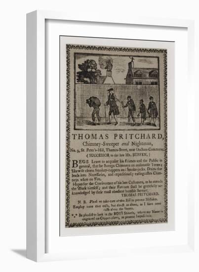 Chimney Sweeps, Thomas Pritchard, Trade Card-null-Framed Giclee Print