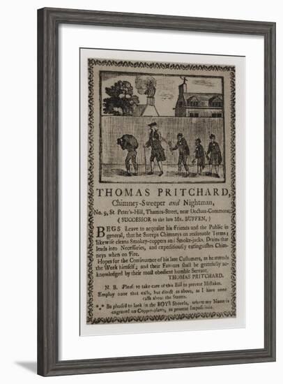 Chimney Sweeps, Thomas Pritchard, Trade Card-null-Framed Giclee Print