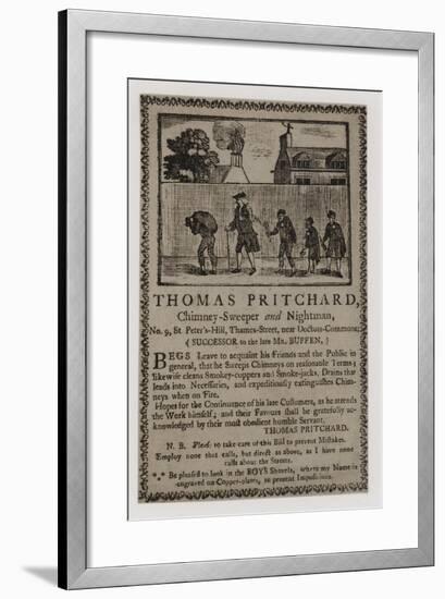 Chimney Sweeps, Thomas Pritchard, Trade Card-null-Framed Giclee Print