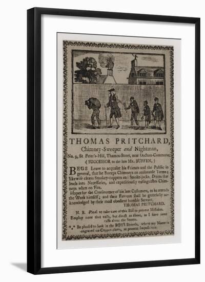 Chimney Sweeps, Thomas Pritchard, Trade Card-null-Framed Giclee Print