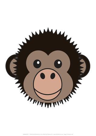 Chimp - Animaru Cartoon Animal Print' Giclee Print - Animaru | Art.com
