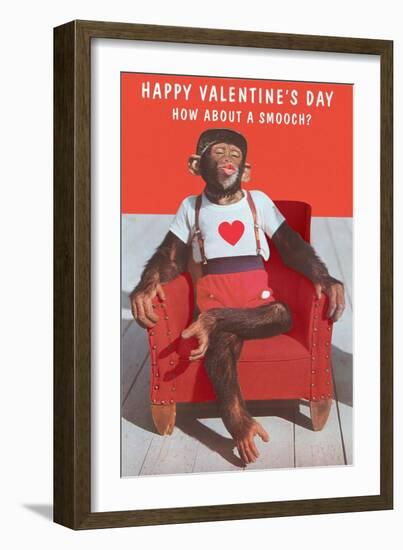 Chimp, How About a Smooch?-null-Framed Art Print