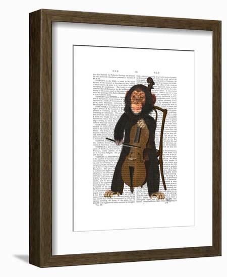 Chimp Playing Cello-Fab Funky-Framed Art Print