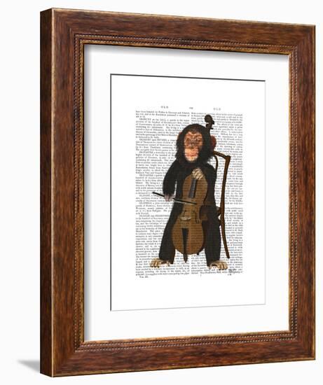 Chimp Playing Cello-Fab Funky-Framed Art Print