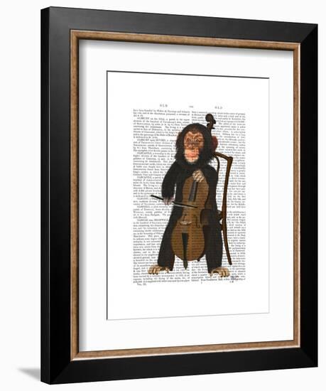 Chimp Playing Cello-Fab Funky-Framed Art Print