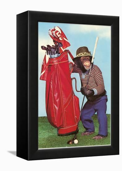 Chimp with Golf Bag-null-Framed Stretched Canvas