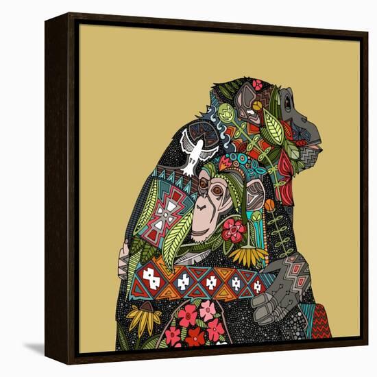 Chimpanzee Love Biscuit-Sharon Turner-Framed Stretched Canvas