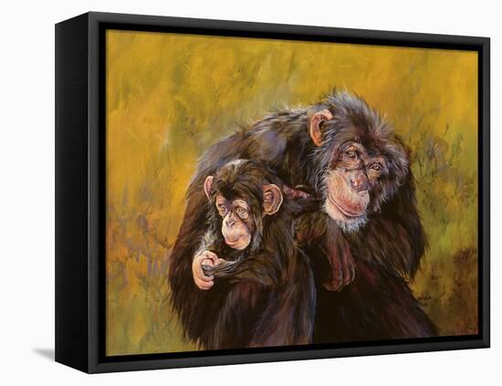 Chimpanzees-Odile Kidd-Framed Premier Image Canvas