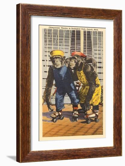 Chimps in Zoo, Detroit, Michigan-null-Framed Art Print