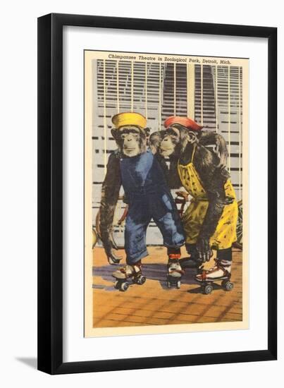 Chimps in Zoo, Detroit, Michigan-null-Framed Art Print