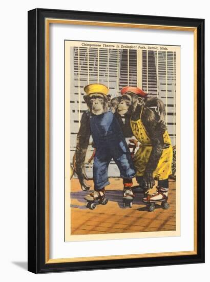 Chimps in Zoo, Detroit, Michigan-null-Framed Art Print