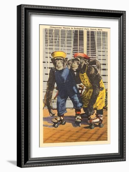 Chimps in Zoo, Detroit, Michigan-null-Framed Premium Giclee Print