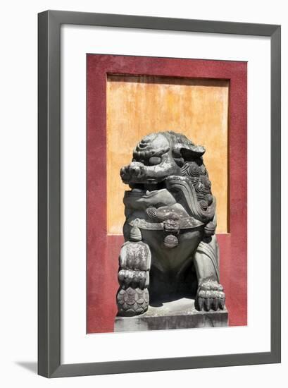 China 10MKm2 Collection - Asian Sculpture of a Stone Lion-Philippe Hugonnard-Framed Photographic Print