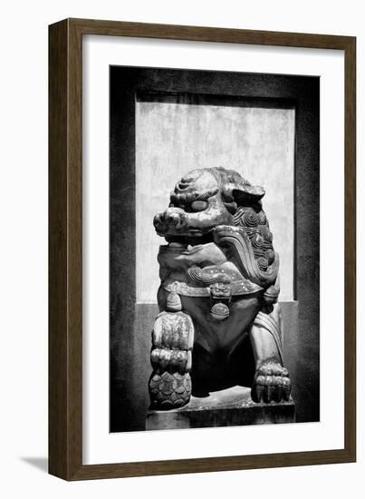 China 10MKm2 Collection - Asian Sculpture of a Stone Lion-Philippe Hugonnard-Framed Photographic Print