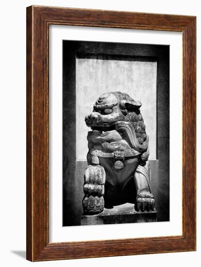 China 10MKm2 Collection - Asian Sculpture of a Stone Lion-Philippe Hugonnard-Framed Photographic Print