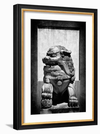 China 10MKm2 Collection - Asian Sculpture of a Stone Lion-Philippe Hugonnard-Framed Photographic Print