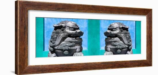 China 10MKm2 Collection - Asian Sculpture with two Lions-Philippe Hugonnard-Framed Photographic Print