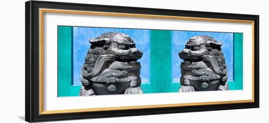 China 10MKm2 Collection - Asian Sculpture with two Lions-Philippe Hugonnard-Framed Photographic Print