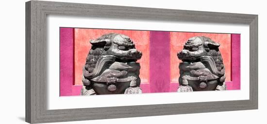 China 10MKm2 Collection - Asian Sculpture with two Lions-Philippe Hugonnard-Framed Photographic Print