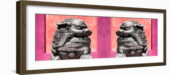 China 10MKm2 Collection - Asian Sculpture with two Lions-Philippe Hugonnard-Framed Photographic Print