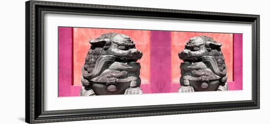 China 10MKm2 Collection - Asian Sculpture with two Lions-Philippe Hugonnard-Framed Photographic Print